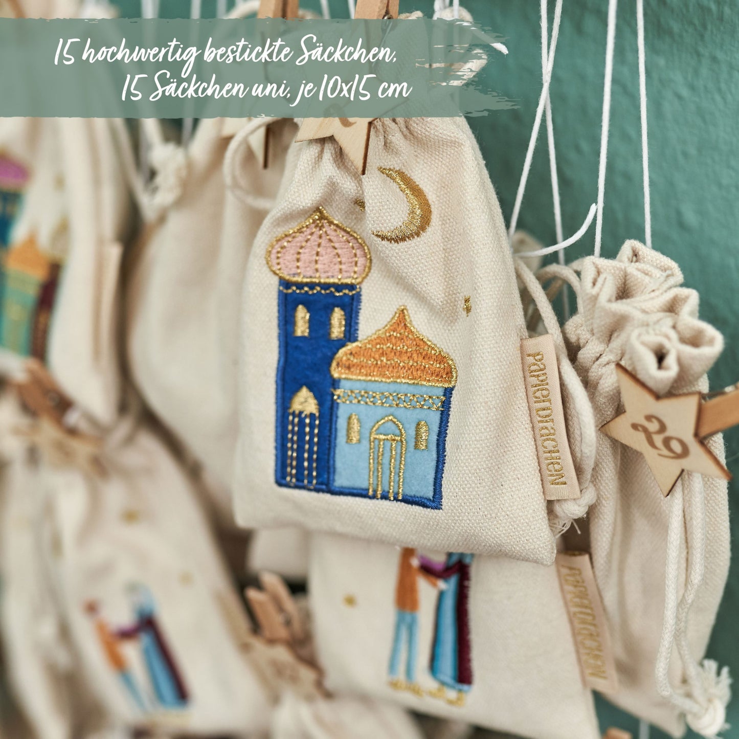 Ramadan Kalender Stofposer Farverige